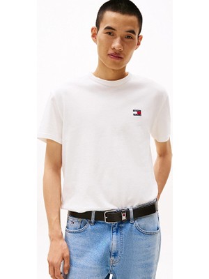 Tommy Jeans Erkek Tişört DM0DM20322 Ekru