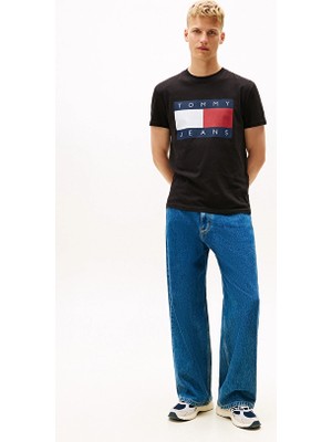 Tommy Jeans Erkek Tişört DM0DM22645 Siyah