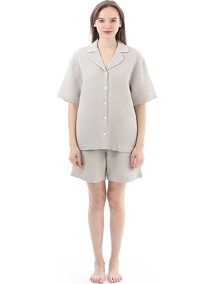 Cottons &amp; Clouds Kadın Şort Takımı CC7001 Vizon