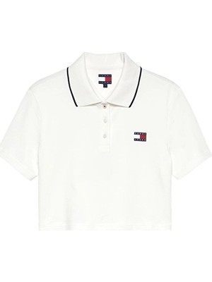 Tommy Jeans Kadın Tişört DW0DW21363 Beyaz