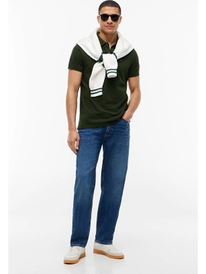Tommy Jeans Erkek Tişört DM0DM20676 Koyu Yeşil