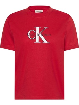 Calvin Klein Jeans Kadın Tişört LV047B865G Kırmızı
