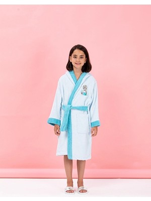 Özdilek Frozen Snowflake Nakışlı Disney Lisanslı Kapüşonlu Çocuk Bornozu 5/6 Yaş