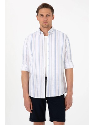 Pierre Cardin Regular Fit Uzun Kol Erkek Gömlek 2123123 Mavi