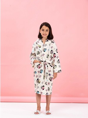 Özdilek Minnie Mouse Colours Disney Lisanslı Kapüşonlu Çocuk Bornozu 5/6 Yaş