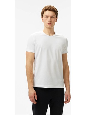 Nautica Regular Fit Bisiklet Yaka Kısa Kollu Erkek Tişört V55009T Beyaz
