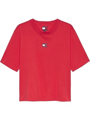 Tommy Jeans Kadın Tişört DW0DW22202 Kırmızı