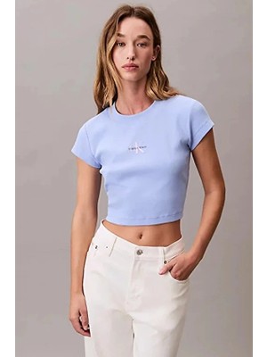 Calvin Klein Jeans Kadın Tişört LV047AB802 Mavi
