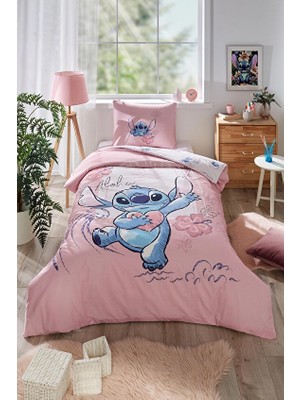 Özdilek Stitch Aloha Tek Kişilik Disney Lisanslı Lastikli Çarşaf Çocuk Nevresim Takımı