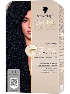 Creme Supreme Saç Boyası 1-1 Soguk Siyah