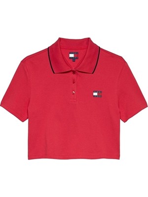 Tommy Jeans Kadın Tişört DW0DW21363 Kırmızı