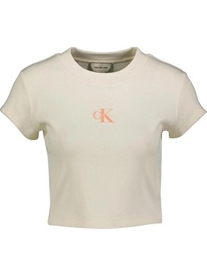 Calvin Klein Jeans Kadın Tişört LV047AB802 Beyaz