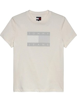 Tommy Jeans Kadın Tişört DW0DW22562 Beyaz