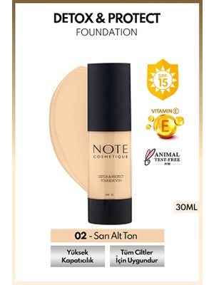 Note Detox Protect Foundation Fondöten 02 30 ml