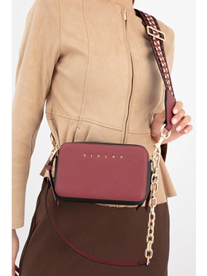 Sisley Kadın Çapraz Çanta SLY_259 Bordo/siyah