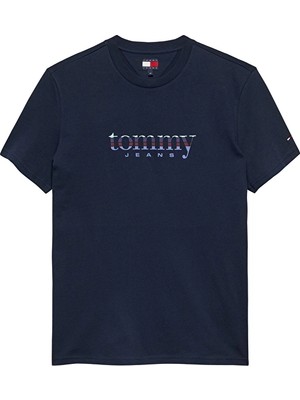 Tommy Jeans Erkek Tişört DM0DM22333 Mavi