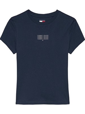 Tommy Jeans Kadın Tişört DW0DW21841 Mavi