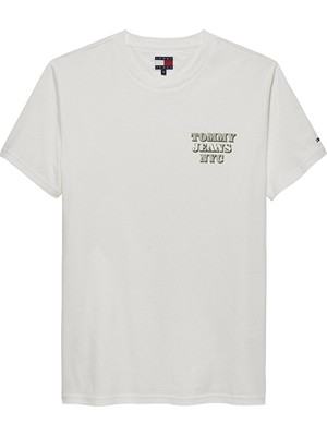 Tommy Jeans Erkek Tişört DM0DM22321 Beyaz