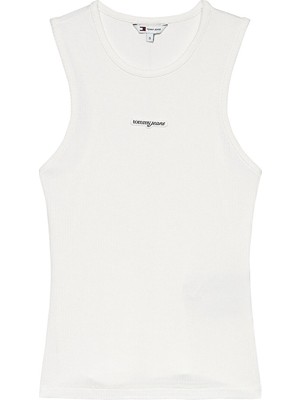 Tommy Jeans Kadın Tişört DW0DW22282 Beyaz
