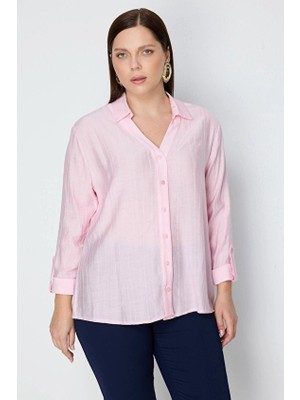 Onfashion Kadın Gömlek 74534 Pembe