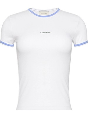 Calvin Klein Jeans Kadın Tişört LV047D201G Beyaz