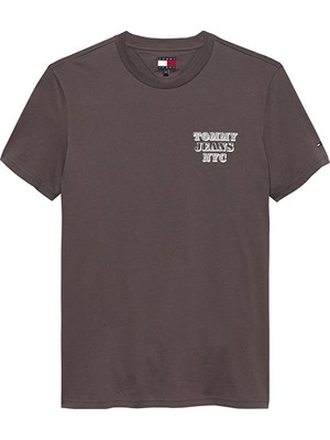 Tommy Jeans Erkek Tişört DM0DM22321 Kahverengi