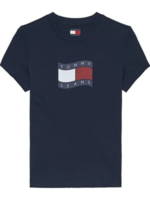 Tommy Jeans Kadın Tişört DW0DW22781 Mavi