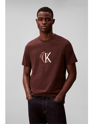 Calvin Klein Jeans Erkek Tişört LV14RE829G Kahverengi