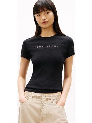 Tommy Jeans Kadın Tişört DW0DW18398 Siyah