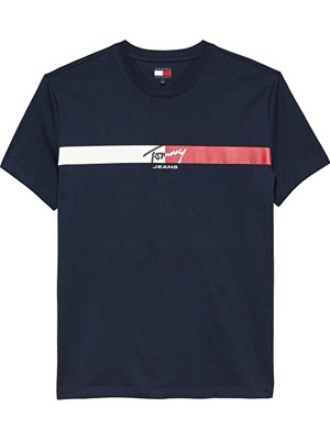Tommy Jeans Erkek Tişört DM0DM22539 Mavi
