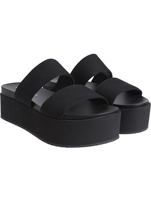 Calvin Klein Jeans Kadın Flatform Sandal Webbıng In Terlik YW0YW017890GJ Siyah