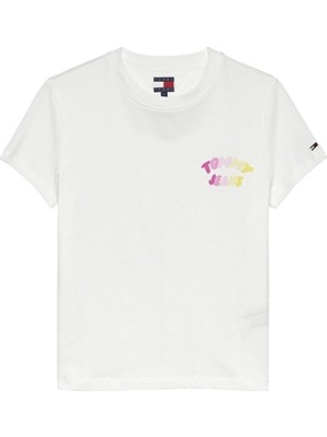 Tommy Jeans Kadın Tişört DW0DW22310 Beyaz