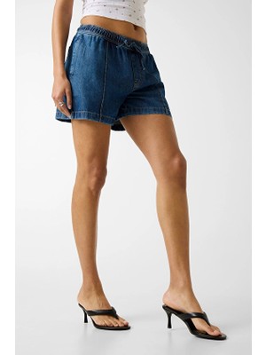 Guess Jeans Kadın Şort W6GD53D7901 Lacivert