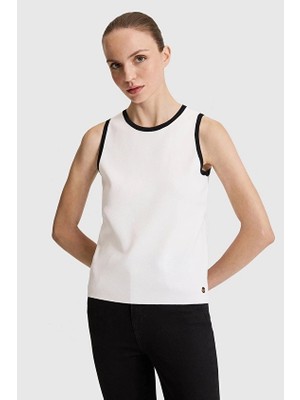 Pierre Cardin Slim Fit Bisiklet Yaka Kolsuz Kadın Kazak 11897 VR013 Beyaz