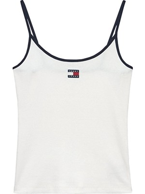 Tommy Jeans Kadın Tişört DW0DW22261 Beyaz