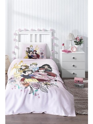 Özdilek Princess Rose Tek Kişilik Disney Lisanslı Lastikli Çarşaf Çocuk Pike Takımı
