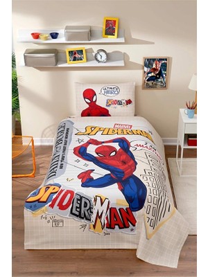 Özdilek Spiderman Web Slinger Tek Kişilik Lisanslı Lastikli Çarşaf Çocuk Pike Takımı