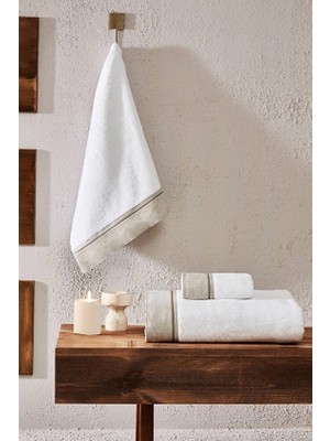 Cottons &amp; Clouds Linen Keten Nakışlı Banyo Havlusu 100 x 150 cm