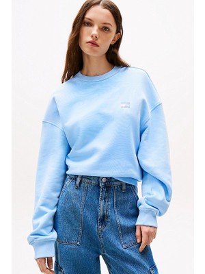Tommy Jeans Kadın Sweatshirt DW0DW19408 Mavi