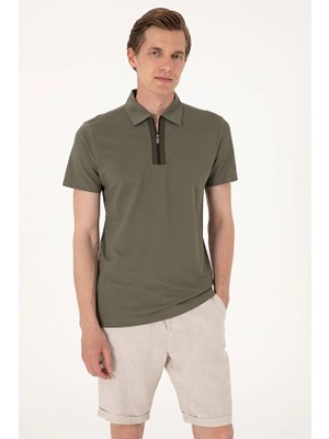 Pierre Cardin Slim Fit Kısa Kol Erkek Tişört 2131844 Haki