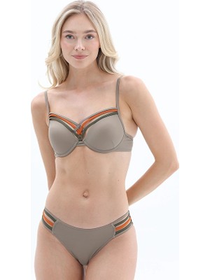Shefame Kadın Üç Biyeli Kaplı Bikini Takımı 261BT718BN Bej