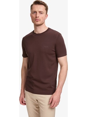 Pierre Cardin Slim Fit Erkek Tişört Pu 10700 Kahverengi