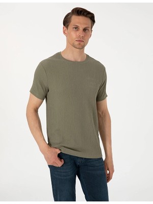 Pierre Cardin Slim Fit Kısa Kol Erkek Tişört 2197715 Haki