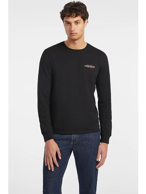 Guess Jeans Slim Fit Erkek Regular Fit Sweatshirt M4YI54K8HM0 Siyah