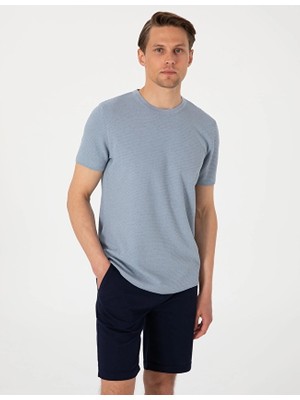 Pierre Cardin Slim Fit Kısa Kol Erkek Tişört 2118912 Mavi