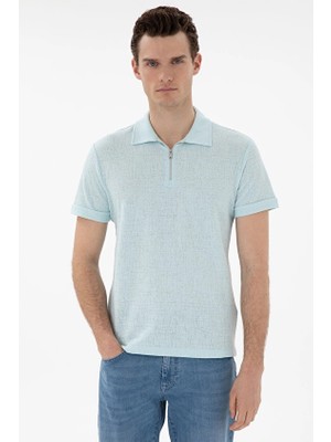 Pierre Cardin Slim Fit Kısa Kol Erkek Tişört 2131674 Su Yeşili