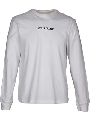 Guess Jeans Erkek Regular Fit Sweatshirt M5RI84K8HM0 Beyaz