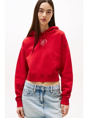 Tommy Jeans Kadın Sweatshirt DW0DW21408 Kırmızı