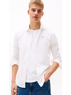 Tommy Jeans Erkek Tişört DM0DM04405 Beyaz