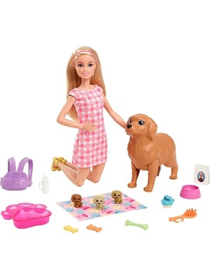 Barbie  ve Yeni Doğan Köpekler Oyun Seti